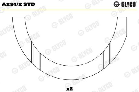 Упорные полукольца (к-т) Glyco A291/2 STD