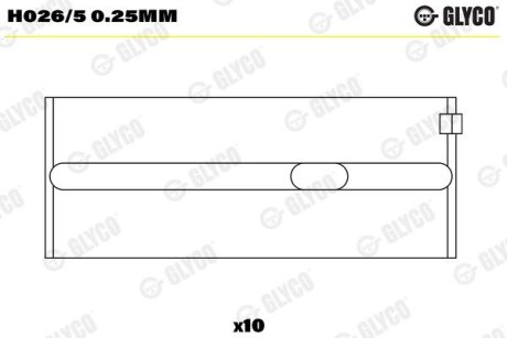 Вкладыши коренные (к-кт) Glyco H026/5 0.25MM