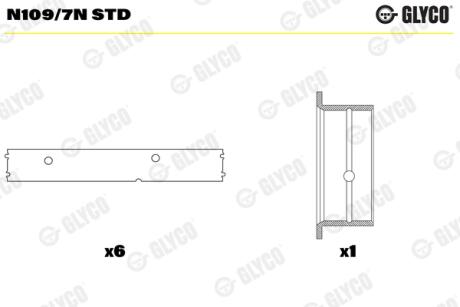 Вкладыши распределительного вала MAN/MB D2566/D2866/OM447 Glyco N109/7N STD