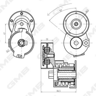 Ролік натяжний ременя генератора Renault Megane II/III/ Laguna II/ Scenic II GMB GAT20980