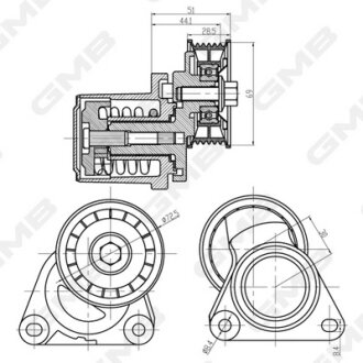 Ролік натяжний ременя генератора Mazda 3 BK/BL/ 6 GG/GH/ Ford Fiesta GMB GAT30320