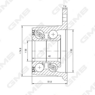 Підшипник маточини GMB GH21390T