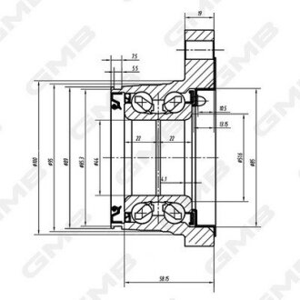 Ступица колеса заднего Toyota Land Cruiser 3.0, 4.0 (03-) GMB GH22820M