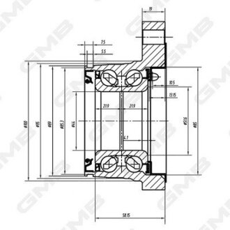 Ступица колеса заднего Toyota Land Cruiser 3.0, 4.0 (03-) GMB GH22830M