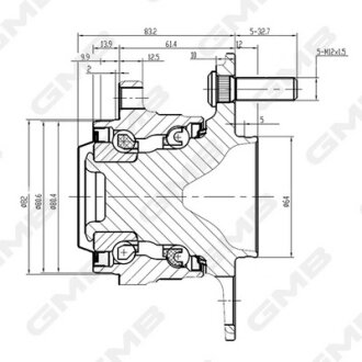 Ступиця колеса заднього Honda CR-V 12-16/ Acura RDX 14-16 GMB GH35120M
