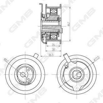 Натяжний ролик GMB GTB0270