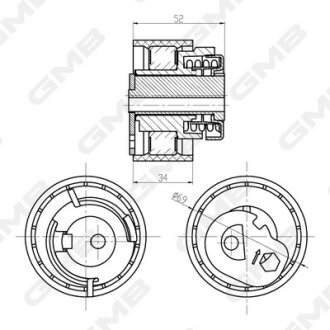 Фото 1 - натяжитель ремня ГРМ Citron/Peugeot (TU/EW/DW/Hdi) GMB GTB0990 Натяжитель ремня ГРМ Citron/Peugeot (TU/EW/DW/Hdi) GMB GTB0990 (фото 1)