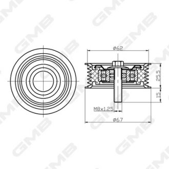 Ролік ременя ГРМ Jeep/Dodge/Chrysler (2.8 CRD) GMB GTC0420