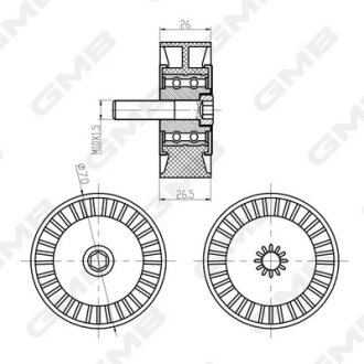 Ролик ремня ГРМ Suzuki Grand Vitara/Jimny/Swift (1.3/1.6 gasoline (M13A, M16A)) GMB GTC1400