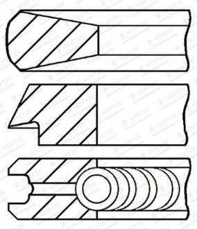 Поршневі кільця BMW X5 E70 84мм (2,5/2/2) GOETZE 08-114400-45 (фото 1)