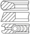 Кольца поршневые GOETZE 08-435000-00 (фото 1)