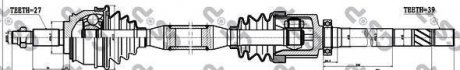 ПОВОСЬ ПРАВА Renault Laguna II 1.9D-2.2D 03.01-12.07 GSP 250228