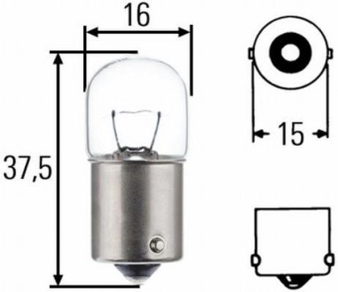 Лампа 24V R5W 5W BA15s HELLA 8GA002071241