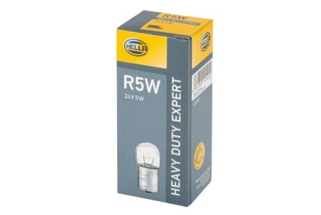 Лампа розжарювання, R5W 24V 5W BA 15s Heavy Duty Expert HELLA 8GA 002 071-261