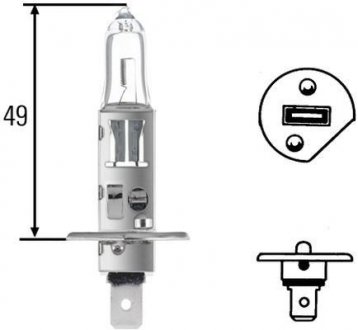 Лампа розжарювання STANDARD H1 12V 55W P14,5s HELLA 8GH002089131