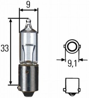 Автолампа BA9S 12V 10W BA9S T10W HELLA 8GH002473191 (фото 1)