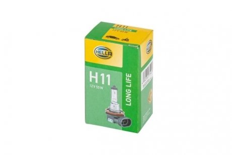 Лампа 12V H11 55W PGJ19-2 LONG LIFE HELLA 8GH223498351