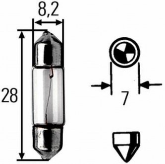 Лампа розжарювання, 12V 3W SV 78 HELLA 8GM002094-121