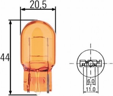 Лампа 12V WY21W 21W W3x16d HELLA 8GP 009 021-002