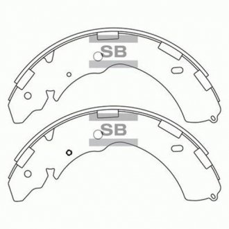 Комплект тормозных колодок из 4 шт. барабанов Hi-Q (SANGSIN) SA171 (фото 1)