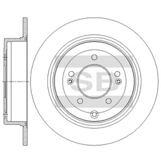 Диск гальмівний (кратно 2) задній Kia Sportage (16-) (D=302.0mm) HI-Q Hi-Q (SANGSIN) SD2075
