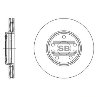 Диск тормозной (кратно 2) передний (вентилируемый) Renault Laguna III (D=295.9mm Hi-Q (SANGSIN) SD3057