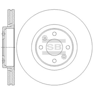 Диск тормозной (кратно 2) передний (вентилируемый) Renault Megane II (D=280.0mm) Hi-Q (SANGSIN) SD3065