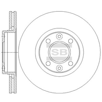 Диск гальмівний (кратно 2) передній (вентильований) Renault Captur 0.9 (13-) (D=257.8mm) HI-Q Hi-Q (SANGSIN) SD3069
