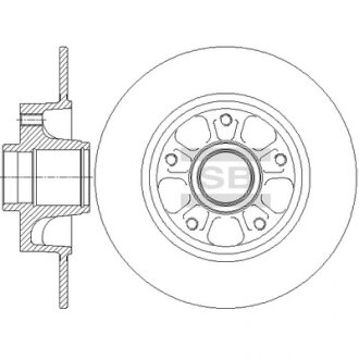 Диск тормозной (кратно 2) задний Renault Fluence (10-) (D=260.0mm) Hi-Q (SANGSIN) SD3070
