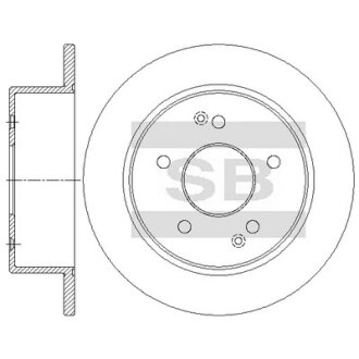 Диск гальмівний (кратно 2) задній Ssangyong Korando C 2WD (11-) (D=262.0mm) HI-Q Hi-Q (SANGSIN) SD3085