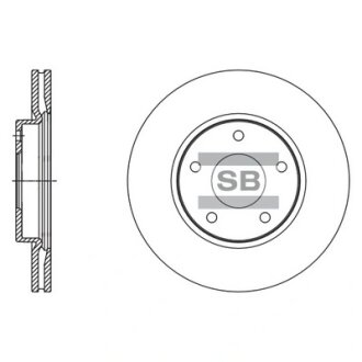 Диск тормозной (кратно 2) передний (вентилируемый) Nissan Juke F15 (10-) (D=279. Hi-Q (SANGSIN) SD4245