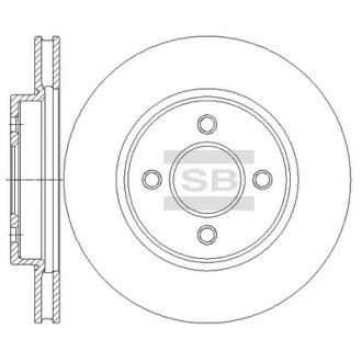 Диск тормозной (кратно 2) передний (вентилируемый) Nissan Note E11 (06-) (D=259. Hi-Q (SANGSIN) SD4253