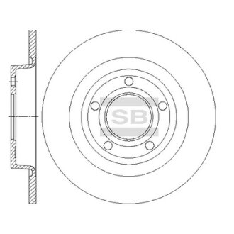 Диск гальмівний (кратно 2) задній Mazda 3 BK (03-) (D=279.9mm) HI-Q Hi-Q (SANGSIN) SD4427