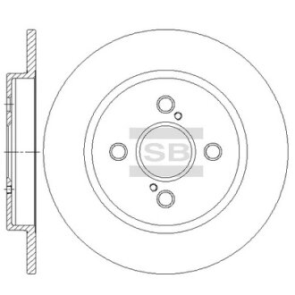 Диск тормозной (кратно 2) задний Toyota Yaris (05-) (D=259.0mm) Hi-Q (SANGSIN) SD4695