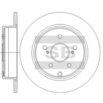 Диск тормозной (кратно 2) задний Toyota Prius Plus (11-) (D=290.0mm) Hi-Q (SANGSIN) SD4904