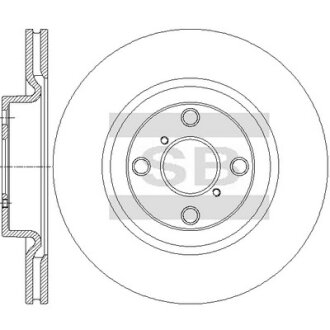 Диск тормозной (кратно 2) передний (вентилируемый) Toyota Yaris (12-) (D=280.0mm Hi-Q (SANGSIN) SD4906