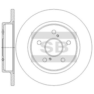 Диск гальмівний (кратно 2) задній Lexus NX 200 AWD (13-) (D=281.0mm) HI-Q Hi-Q (SANGSIN) SD4908