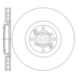 Диск тормозной (кратно 2) передний (вентилируемый) Citroen DS4 (11-) (D=301.8mm) Hi-Q (SANGSIN) SD5005