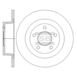 Диск тормозной (кратно 2) задний Transit Connect (02-) (D=277.8mm) Hi-Q (SANGSIN) SD5310