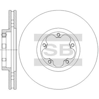 Диск гальмівний (кратно 2) передній (вентильований) Transit (06-) (D=300.0mm) HI-Q Hi-Q (SANGSIN) SD5312