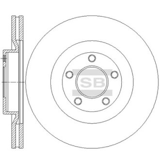 Диск тормозной (кратно 2) передний (вентилируемый) Edge (06-) (D=320.0mm) Hi-Q (SANGSIN) SD5324
