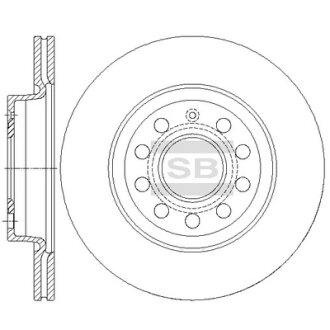 Диск гальмівний (кратно 2) передній (вентильований) Audi A3 (03-) (D=279.9mm) HI-Q Hi-Q (SANGSIN) SD5404