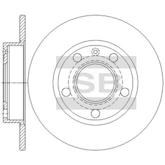 Диск тормозной (кратно 2) задний Audi A4 (-08) (D=244.9mm) Hi-Q (SANGSIN) SD5448
