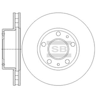 Диск гальмівний (кратно 2) передній (вентильований) Fiat Ducato (06-) (D=279.7mm) HI-Q Hi-Q (SANGSIN) SD5506