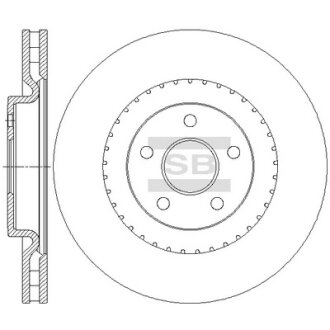 Диск тормозной (кратно 2) передний (вентилируемый) Jeep Grand Cherokee IV (D=380 Hi-Q (SANGSIN) SD5528