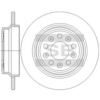 Диск гальмівний (кратно 2) задній Volvo S60 (-10) (D=288.0mm) HI-Q Hi-Q (SANGSIN) SD6104