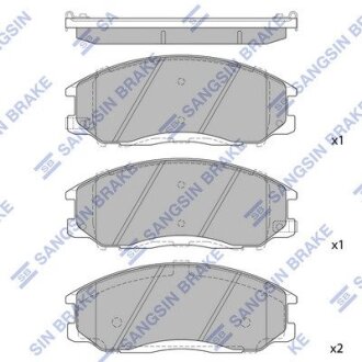 Колодки тормозные Santa Fe (00-) перед (58101-26A00) Sangsin Hi-Q (SANGSIN) SP1115