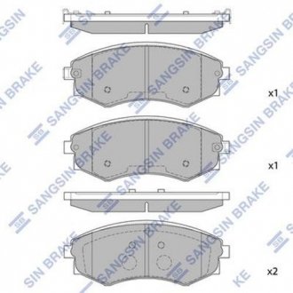 Комплект тормозных колодок из 4 шт. дисков Hi-Q (SANGSIN) SP1144