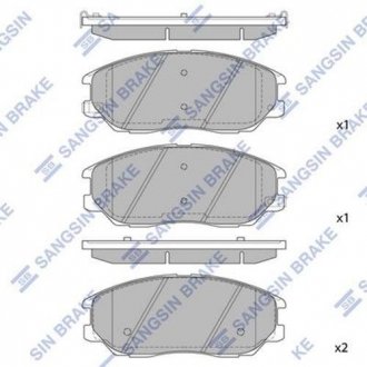 Колодка гальм. диск. KIA OPIRUS,SANG YONG RODIUS,HYUNDAI EQUUS передн. (вир-во SANGSIN) Hi-Q (SANGSIN) SP1161