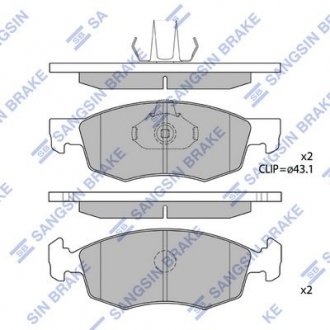 Комплект тормозных колодок из 4 шт. дисков Hi-Q (SANGSIN) SP1198